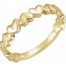 14K Yellow Heart Ring