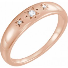 14K Rose .05 CTW Diamond Starburst Ring