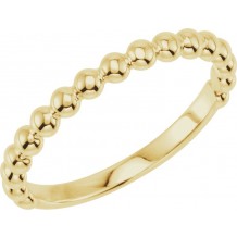 14K Yellow Stackable Beaded Ring