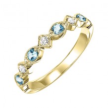 Gems One 10Kt Yellow Gold Diamond (1/20Ctw) & Aquamarine (1/6 Ctw) Ring