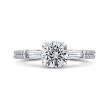 Shah Luxury 14K White Gold Round Diamond Engagement Ring (Semi-Mount)