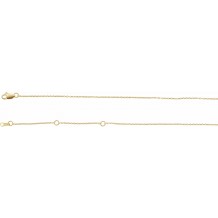 14K Yellow 1 mm Adjustable Diamond-Cut Cable Chain 6 1/2-7 1/2 Bracelet