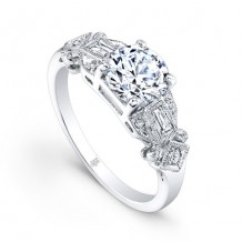 Beverley K 14k White Gold 0.12ct Diamond Semi-Mount Engagement Ring