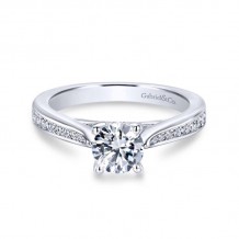 Gabriel & Co. 14k White Gold Contemporary Straight Engagement Ring