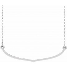 14K White Freeform Bar 16-18 Necklace