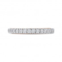 Shah Luxury 14K Two-Tone Gold Round Diamond Half-Eternity Wedding Band with Euro Shank