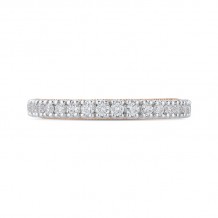 Shah Luxury 14K Two-Tone Gold Round Diamond Half-Eternity Wedding Band with Euro Shank