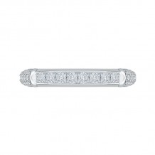 Shah Luxury 14K White Gold Princess & Round Diamond Wedding Band