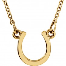 14K Yellow Tiny Poshu00ae Horseshoe 16-18 Necklace