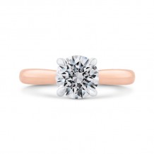 Shah Luxury 14K Two-Tone Gold Round Diamond Solitaire Plus Engagement Ring (Semi-Mount)