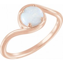 14K Rose Opal Bypass Ring