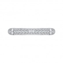 Shah Luxury 14K White Gold Round Diamond Wedding Band