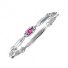 Gems One 10Kt White Gold Pink Tourmaline (1/20 Ctw) Ring