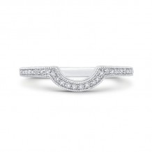 Shah Luxury 14K White Gold Round Diamond Half-Eternity Wedding Band