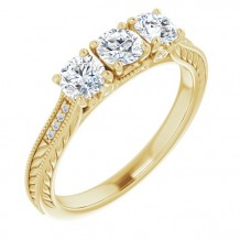 14K Yellow 4.1 mm Round 7/8 CTW Diamond Anniversary Band