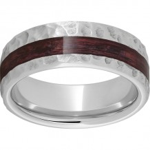 Serinium Pipe Cut Band with Off-Center Cabernet Barrel Aged Inlay and Moon Finish