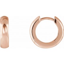 14K Rose 14.25 mm Hinged Hoop Earrings