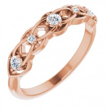 14K Rose 1/5 CTW Diamond Stackable Ring