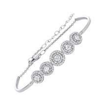 Gems One 14Kt White Gold Diamond (1Ctw) Bangle