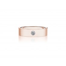 Henri Daussi 6mm Men's Wedding Band MBBR1 14k Gold Rose 0.10 Ctw