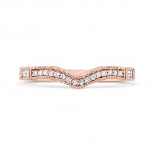 Shah Luxury 14K Rose Gold Round and Baguette Diamond Wedding Band