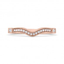 Shah Luxury 14K Rose Gold Round and Baguette Diamond Wedding Band