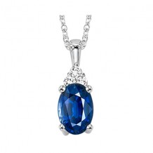 Gems One 10Kt White Gold Diamond (1/50Ctw) & Sapphire (1/2 Ctw) Pendant