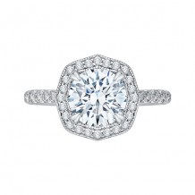 Shah Luxury Platinum Diamond Semi-Mount Engagement Ring