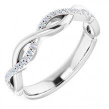 14K White 1/8 CTW Diamond Anniversary Band