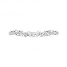 Shah Luxury 14K White Gold Round Diamond Wedding Band