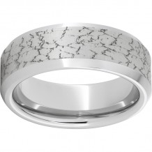 Serinium Beveled Edge Band with Tectonic Laser Engraving