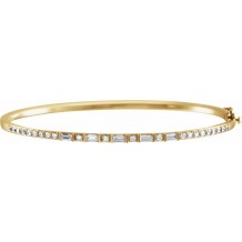 14K Yellow 1 CTW Diamond 7 Bangle Bracelet