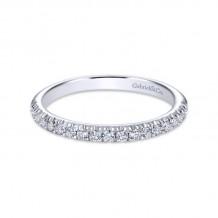 Gabriel & Co. 14k White Gold Contemporary Diamond Wedding Band