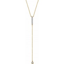 14K Yellow 1/8 CTW Diamond Bar Y 16-18 Necklace