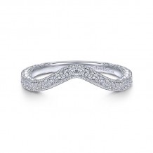 Gabriel & Co. 14k White Gold Victorian Curved Wedding Band