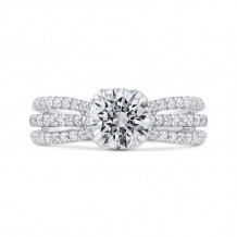 Shah Luxury 14K White Gold Round Cut Diamond Engagement Ring (Semi-Mount)