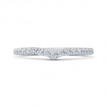 Shah Luxury 14K White Gold Round Diamond Half-Eternity Wedding Band