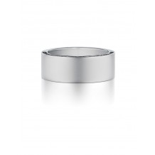 Henri Daussi 8mm Men's Wedding Band  Platinum White 0.40 Ctw.