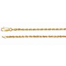 14K Yellow 2.5 mm Diamond Cut Rope 7 Chain