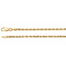 14K Yellow 2.5 mm Diamond Cut Rope 7 Chain