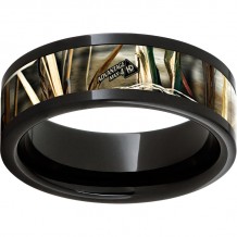 Black Diamond Ceramic Pipe Cut Band with Realtree Max 4 Inlay