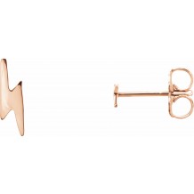 14K Rose Lightning Bolt Earrings