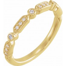 14K Yellow 1/8 CTW Diamond Anniversary Band