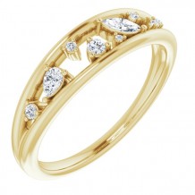 14K Yellow 1/6 CTW Diamond Negative Space Ring