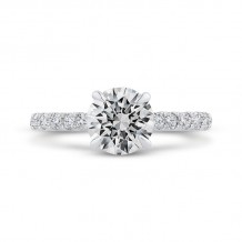 Shah Luxury 14K White Gold Diamond Engagement Ring (Semi-Mount)