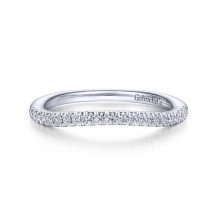 Gabriel & Co. 14k White Gold Contemporary Curved Wedding Band