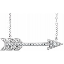 14K White 1/10 CTW Diamond Arrow 18 Necklace