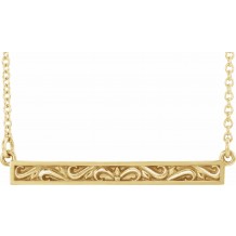 14K Yellow Sculptural-Inspired Bar 16-18 Necklace