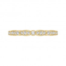 Shah Luxury 14K Yellow Gold Round Diamond Vintage Wedding Band