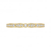 Shah Luxury 14K Yellow Gold Round Diamond Vintage Wedding Band